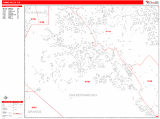 Chino Hills Digital Map Red Line Style